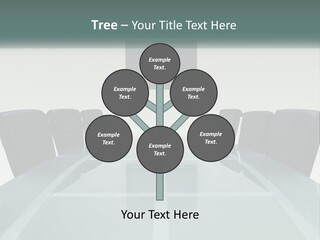 A Glass Conference Table With Black Leather Chairs PowerPoint Template