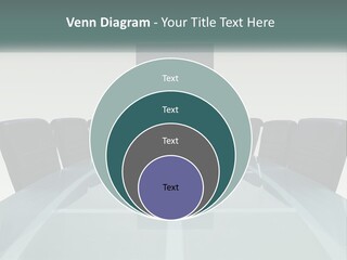 A Glass Conference Table With Black Leather Chairs PowerPoint Template