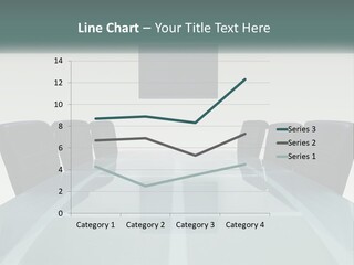 A Glass Conference Table With Black Leather Chairs PowerPoint Template