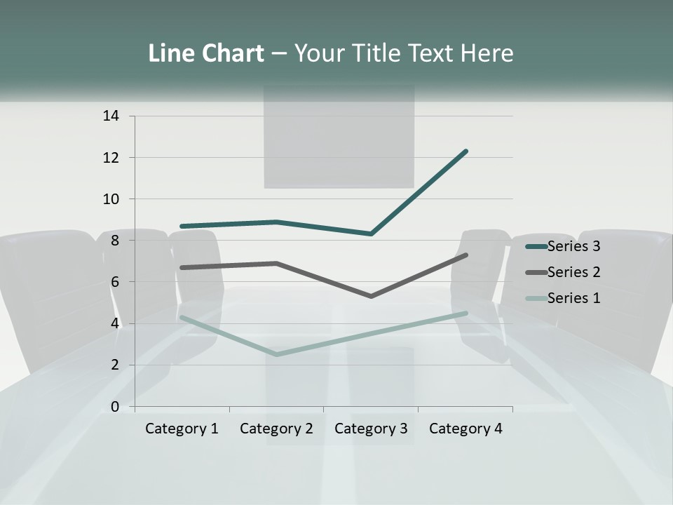 A Glass Conference Table With Black Leather Chairs PowerPoint Template