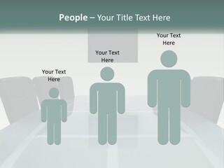 A Glass Conference Table With Black Leather Chairs PowerPoint Template