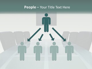 A Glass Conference Table With Black Leather Chairs PowerPoint Template