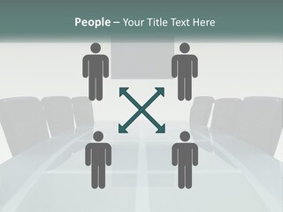 A Glass Conference Table With Black Leather Chairs PowerPoint Template