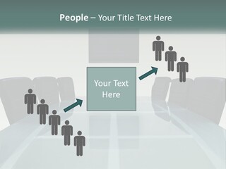 A Glass Conference Table With Black Leather Chairs PowerPoint Template