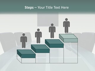 A Glass Conference Table With Black Leather Chairs PowerPoint Template