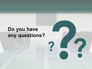 A Glass Conference Table With Black Leather Chairs PowerPoint Template