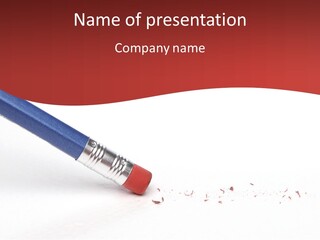 A Blue And Red Pencil On A White Surface PowerPoint Template