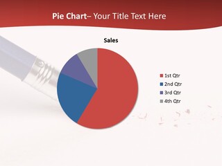 A Blue And Red Pencil On A White Surface PowerPoint Template
