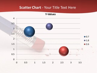 A Blue And Red Pencil On A White Surface PowerPoint Template