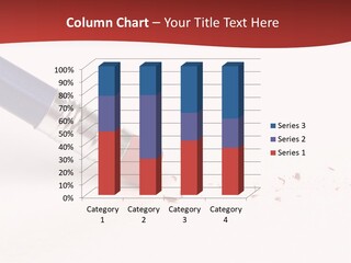 A Blue And Red Pencil On A White Surface PowerPoint Template