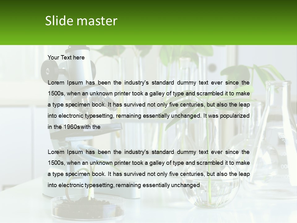 A Microscope And Some Plants On A Table PowerPoint Template