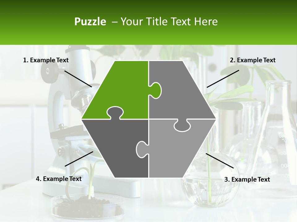 A Microscope And Some Plants On A Table PowerPoint Template