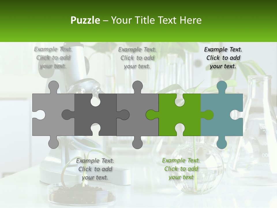 A Microscope And Some Plants On A Table PowerPoint Template