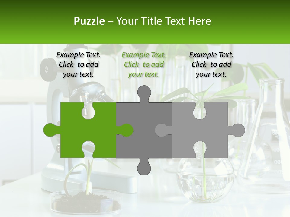 A Microscope And Some Plants On A Table PowerPoint Template