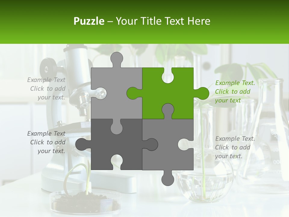 A Microscope And Some Plants On A Table PowerPoint Template