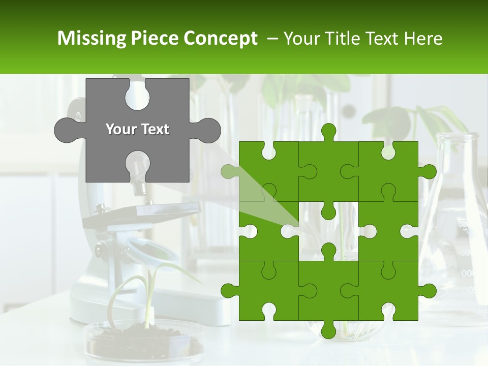 A Microscope And Some Plants On A Table PowerPoint Template