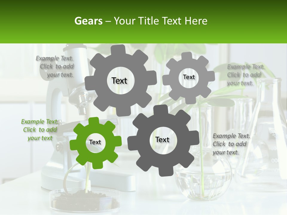 A Microscope And Some Plants On A Table PowerPoint Template