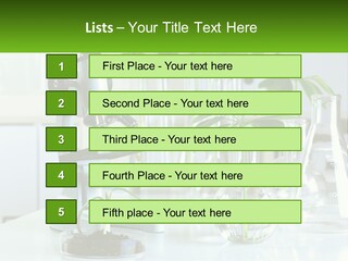 A Microscope And Some Plants On A Table PowerPoint Template