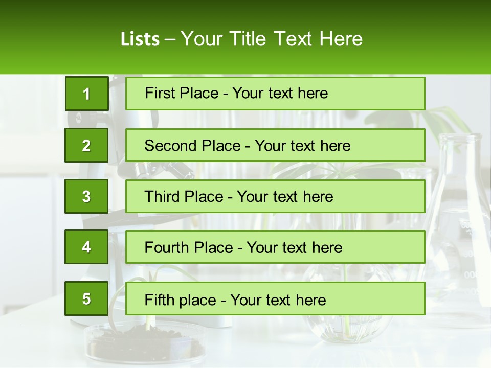 A Microscope And Some Plants On A Table PowerPoint Template