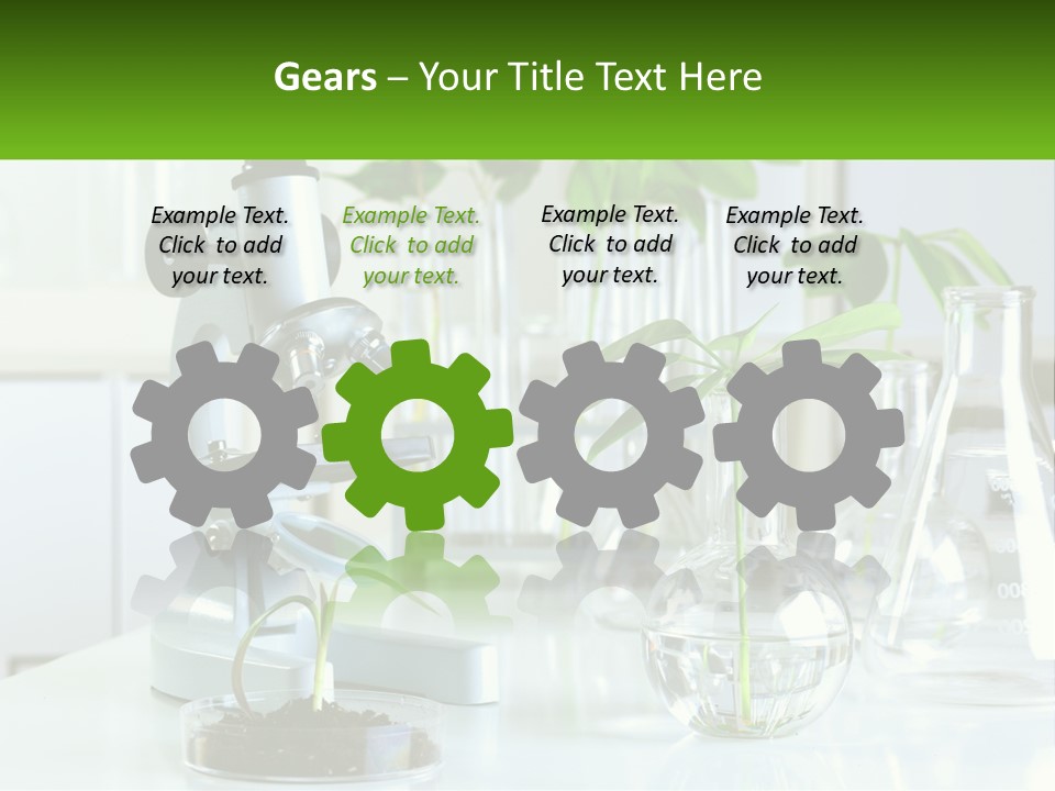 A Microscope And Some Plants On A Table PowerPoint Template