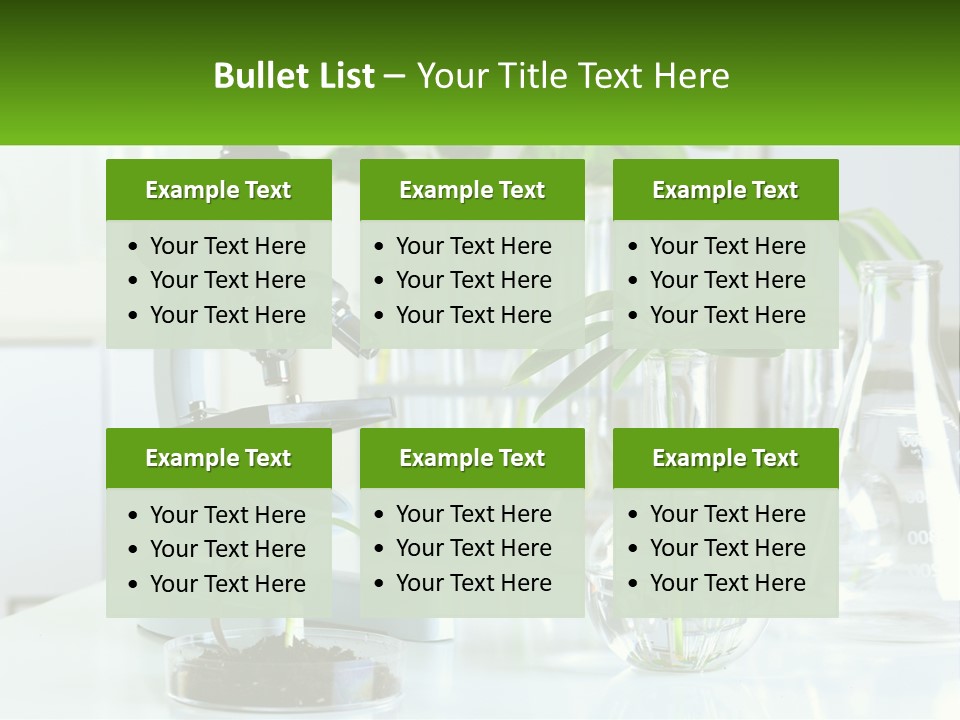 A Microscope And Some Plants On A Table PowerPoint Template