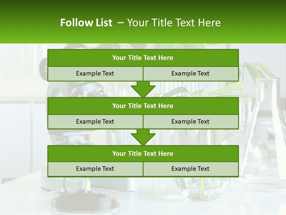 A Microscope And Some Plants On A Table PowerPoint Template