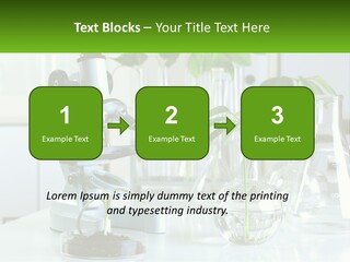 A Microscope And Some Plants On A Table PowerPoint Template