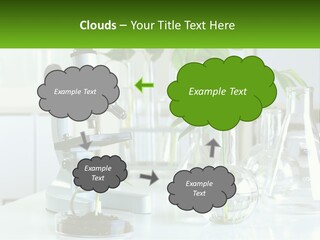 A Microscope And Some Plants On A Table PowerPoint Template