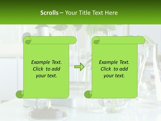 A Microscope And Some Plants On A Table PowerPoint Template