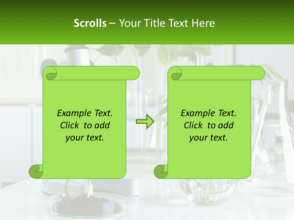 A Microscope And Some Plants On A Table PowerPoint Template