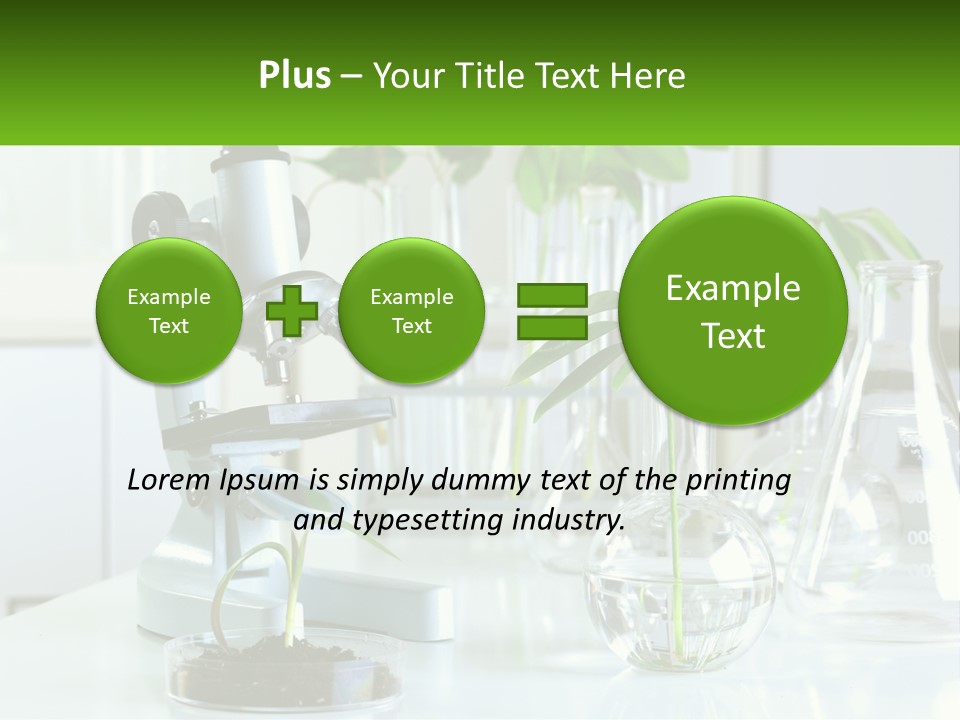 A Microscope And Some Plants On A Table PowerPoint Template