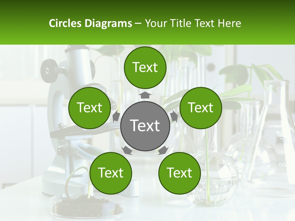 A Microscope And Some Plants On A Table PowerPoint Template