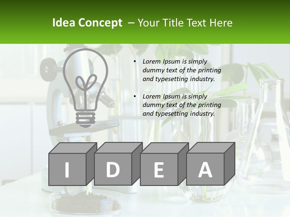 A Microscope And Some Plants On A Table PowerPoint Template