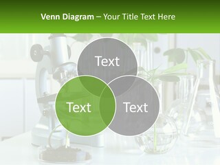 A Microscope And Some Plants On A Table PowerPoint Template