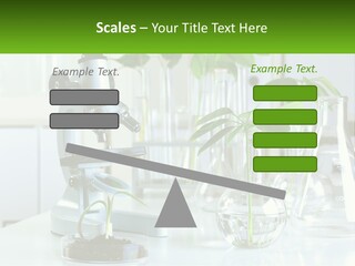 A Microscope And Some Plants On A Table PowerPoint Template