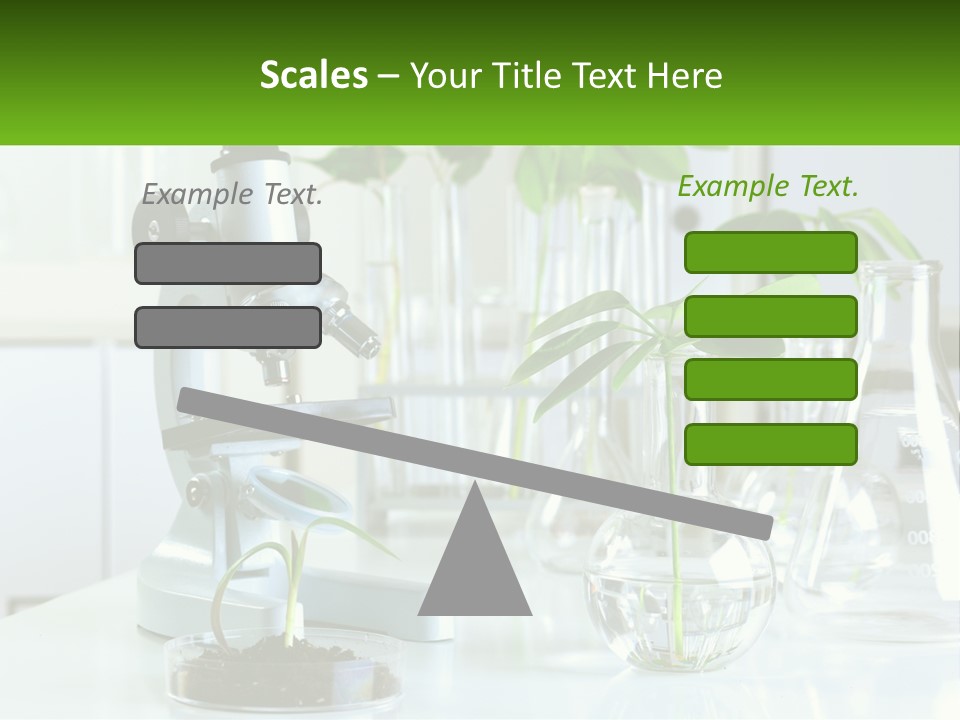 A Microscope And Some Plants On A Table PowerPoint Template