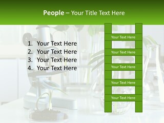 A Microscope And Some Plants On A Table PowerPoint Template