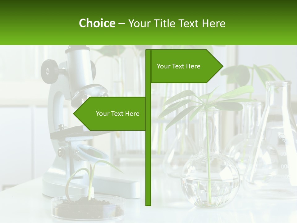 A Microscope And Some Plants On A Table PowerPoint Template