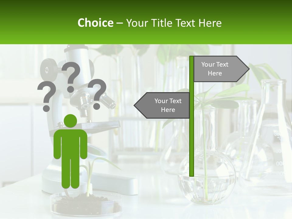 A Microscope And Some Plants On A Table PowerPoint Template