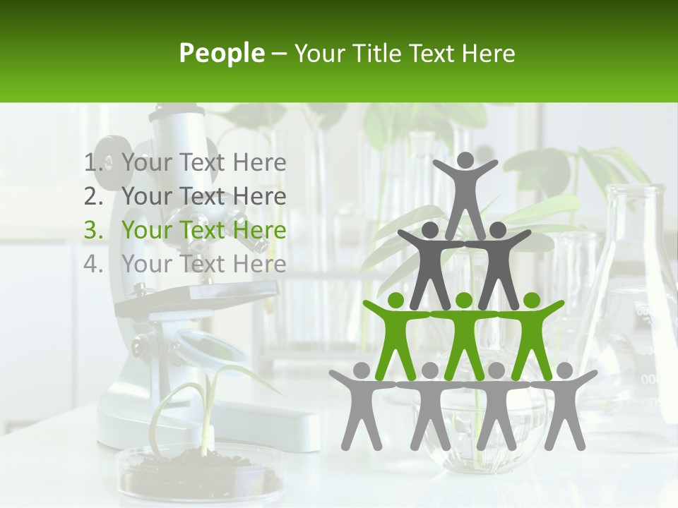 A Microscope And Some Plants On A Table PowerPoint Template