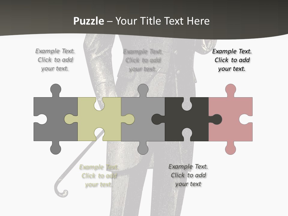 A Man In A Suit And Top Hat Is Holding A Cane PowerPoint Template