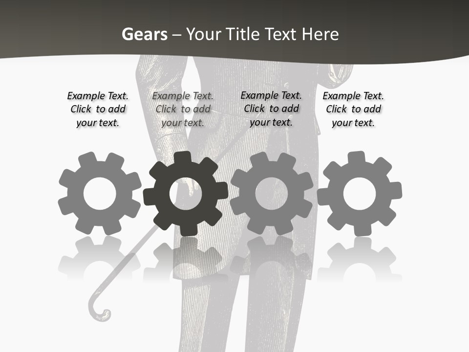 A Man In A Suit And Top Hat Is Holding A Cane PowerPoint Template