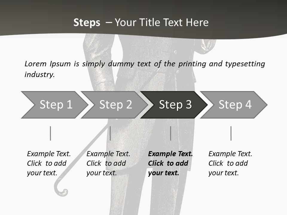 A Man In A Suit And Top Hat Is Holding A Cane PowerPoint Template