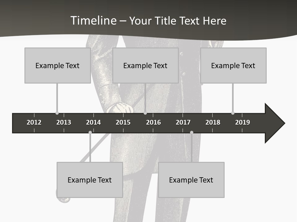 A Man In A Suit And Top Hat Is Holding A Cane PowerPoint Template