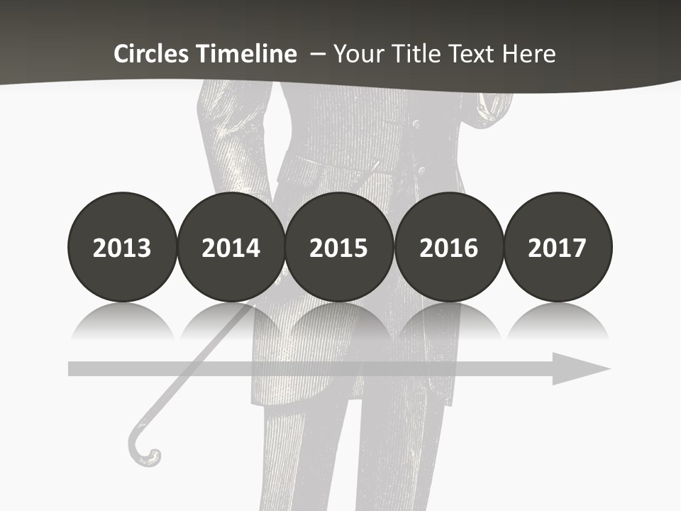 A Man In A Suit And Top Hat Is Holding A Cane PowerPoint Template