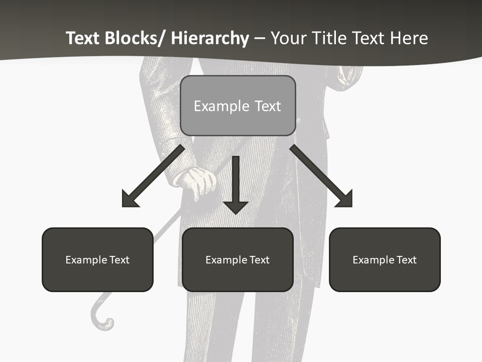 A Man In A Suit And Top Hat Is Holding A Cane PowerPoint Template