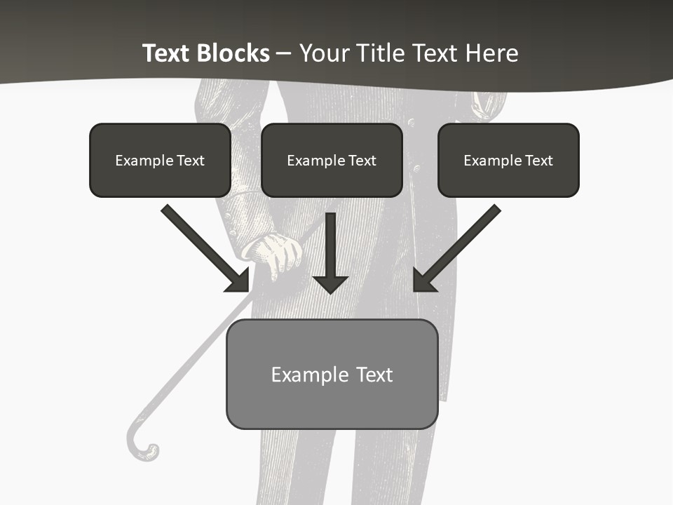 A Man In A Suit And Top Hat Is Holding A Cane PowerPoint Template