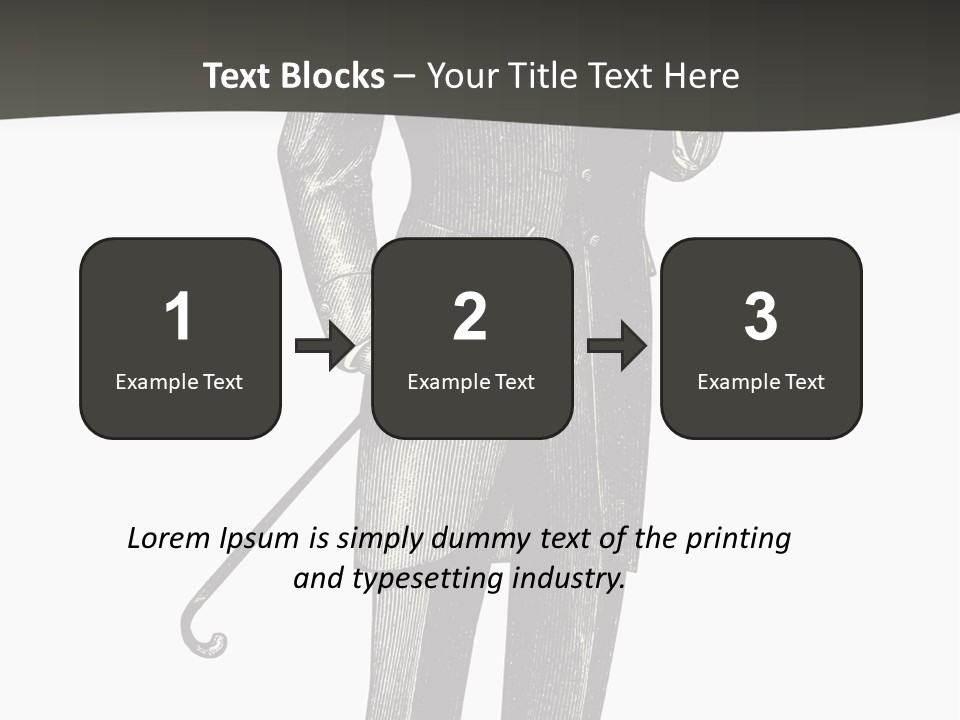 A Man In A Suit And Top Hat Is Holding A Cane PowerPoint Template