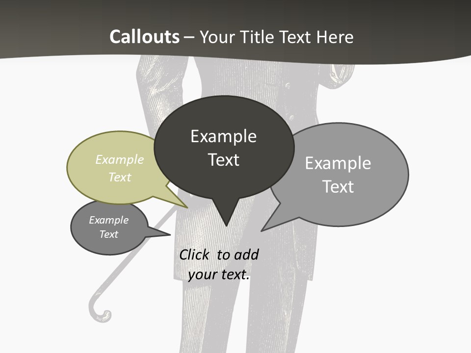 A Man In A Suit And Top Hat Is Holding A Cane PowerPoint Template