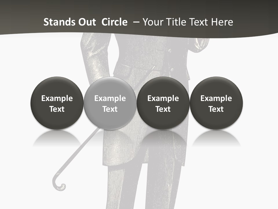 A Man In A Suit And Top Hat Is Holding A Cane PowerPoint Template